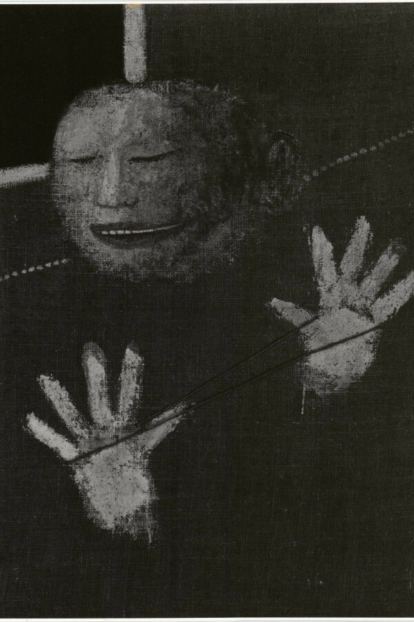 Jiří Sopko, Přebíračka, 1980, akryl, juta, 80x60,5 cm